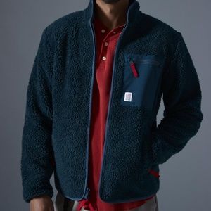 NWOT $169 TOPO Hi Pile Fleece Jacket in Blue sz M